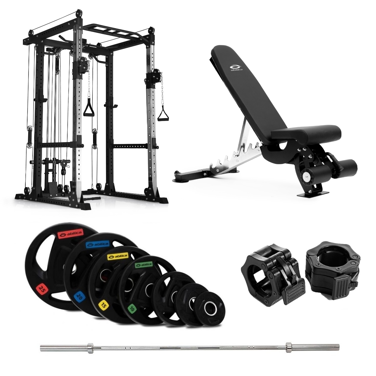 PR 550 Power Rack Olympic med bænk  -  150 kg